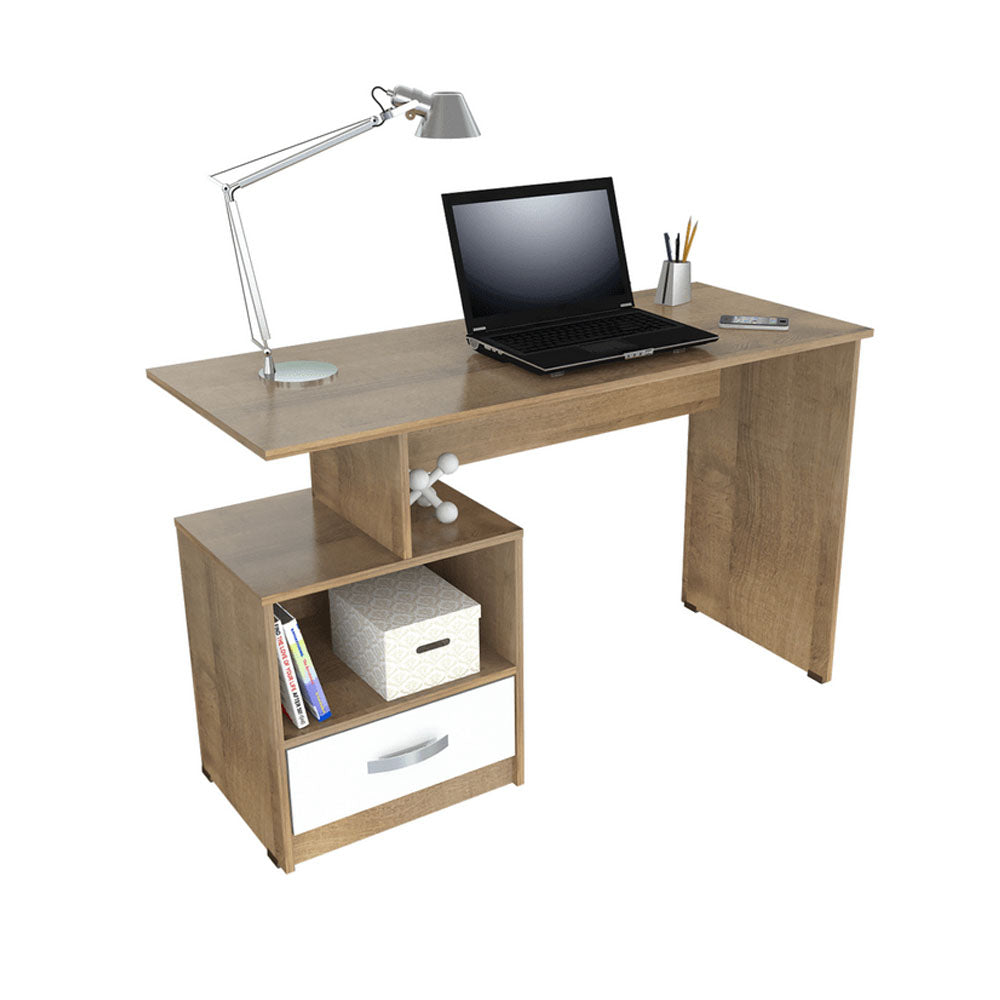 Escritorio ES4603, color amaretto blanco