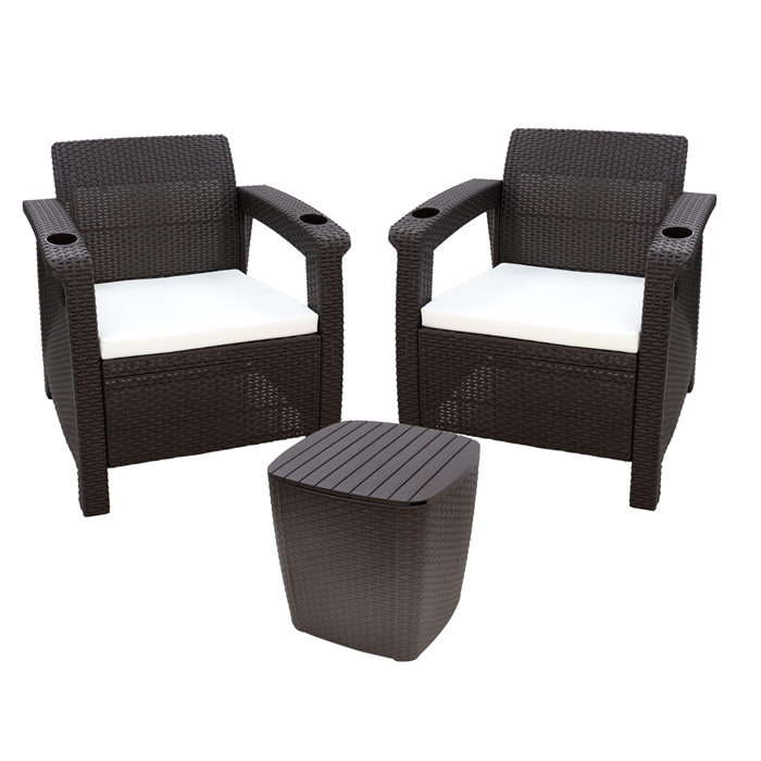 Juego de sala estar ferrara 424-WEN incluye 2 sillones y mesa de centro.