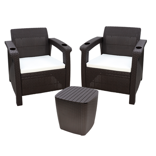 Juego de sala estar ferrara 424-WEN incluye 2 sillones y mesa de centro.