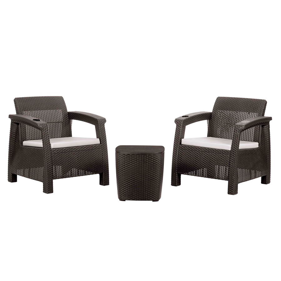 Juego de sala estar ferrara 424-WEN incluye 2 sillones y mesa de centro.