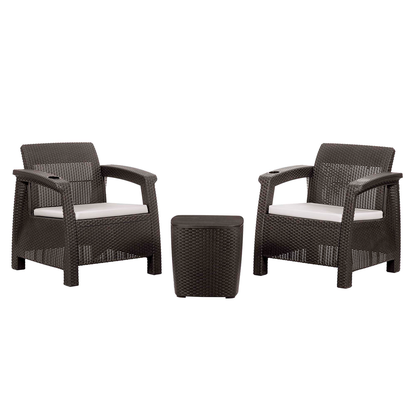 Juego de sala estar ferrara 424-WEN incluye 2 sillones y mesa de centro.