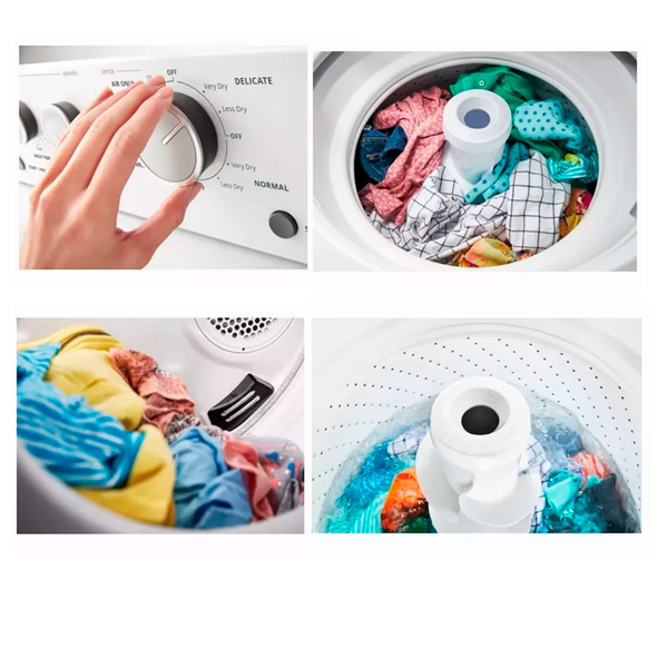 Centro de lavado a gas 20kg Whirlpool 7MWGT4027HW color blanco, canasta de acero porcelanizado