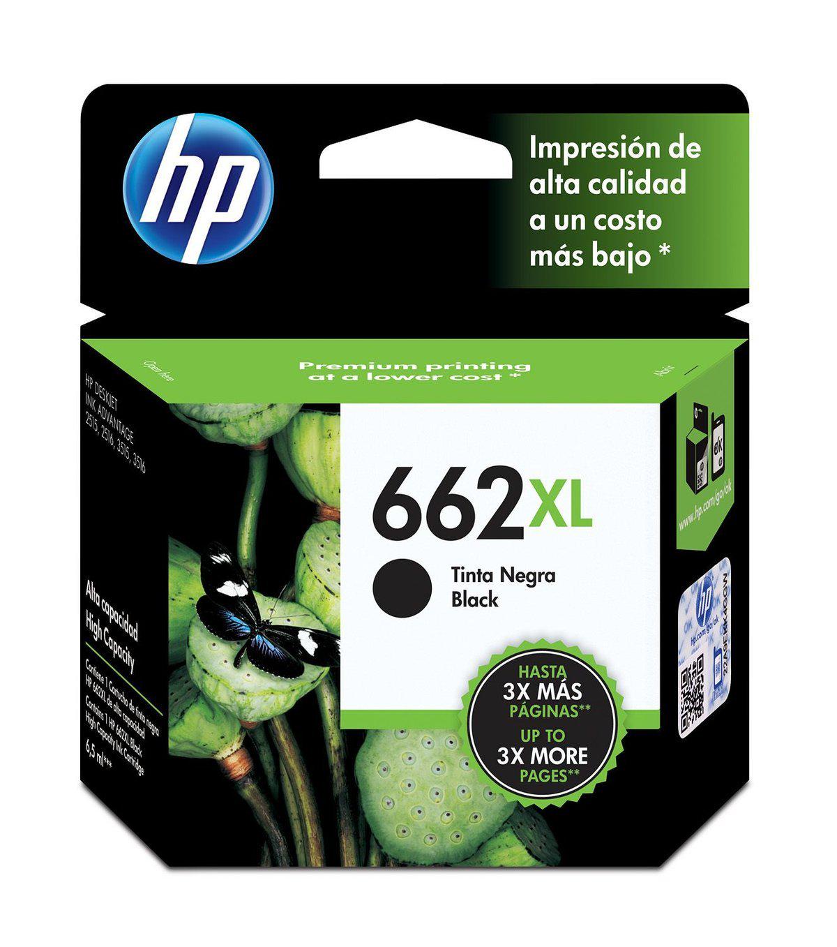 Tinta Cartucho Negro XL HP 662