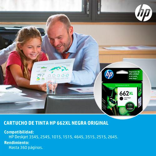 Tinta Cartucho Negro XL HP 662