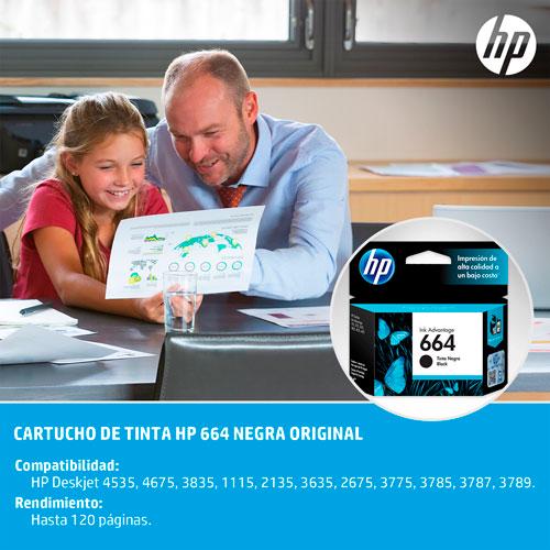 Tinta Cartucho Negro HP 664