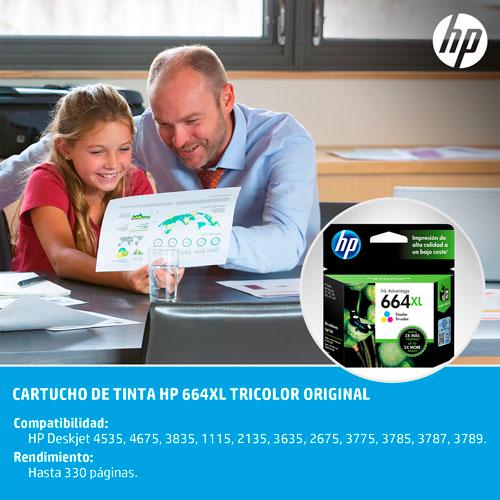 Tinta Cartucho Color XL HP 664