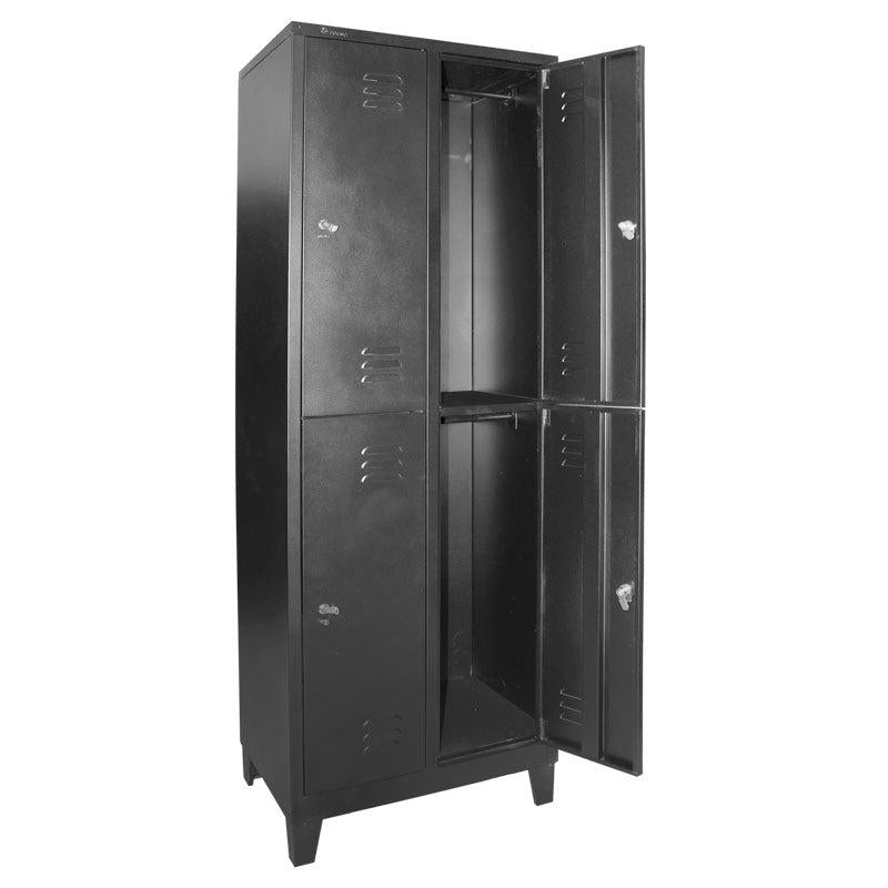 LOCKER DE 4 PUERTAS F-13 COLOR: NEGRO