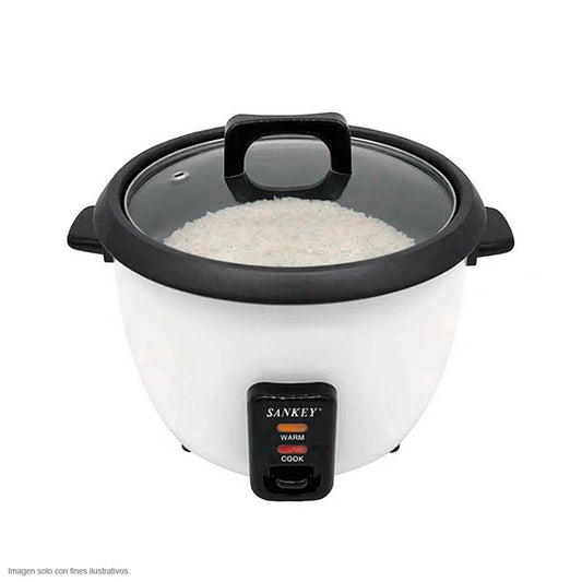 Olla arrocera RC-28 de 15 tazas 2.8 litros color blanca Sankey