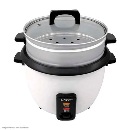 Olla arrocera RC-28 de 15 tazas 2.8 litros color blanca Sankey