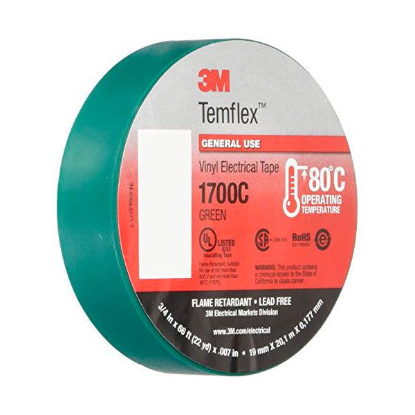 3M TAPE ELECTRICO TEMFLEX GR 3/4X90 VERDE