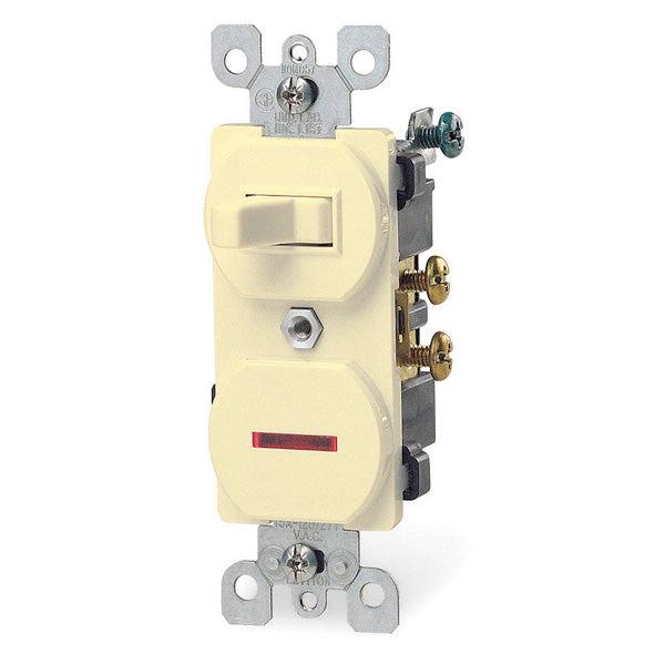 LEVITON INTERRUPTOR CON LUZ PILOTO 15 AMPERIOS 522