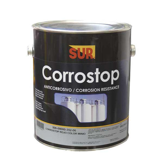 SUR PINTURA ANTICORROSIVA CORROSTOP MINIO ROJO GALON