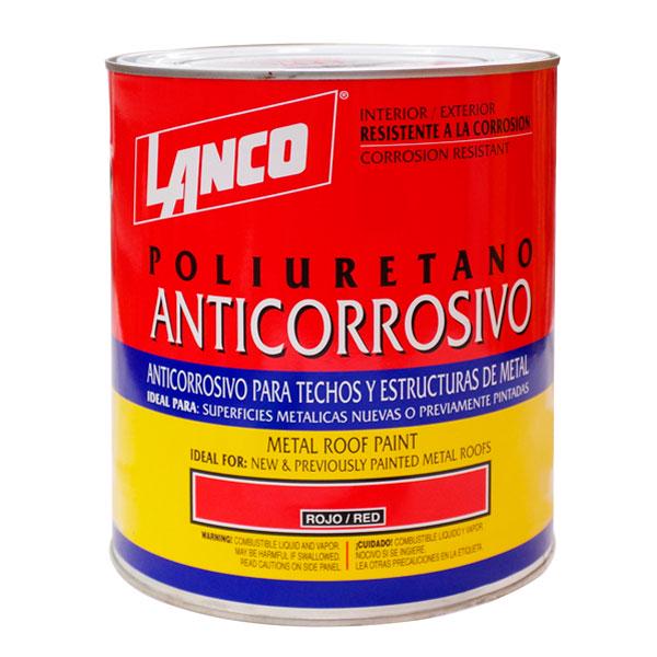 LANCO PINTURA ANTICORROSIVA POLIURETANO ROJO 1/4 GALON
