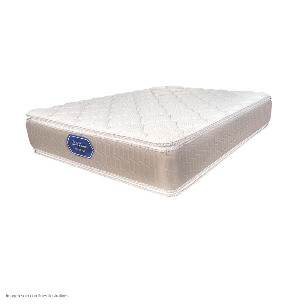 Colchón Pillow Top Full 330 resortes, composición en fibra sintética. Dr.Dream