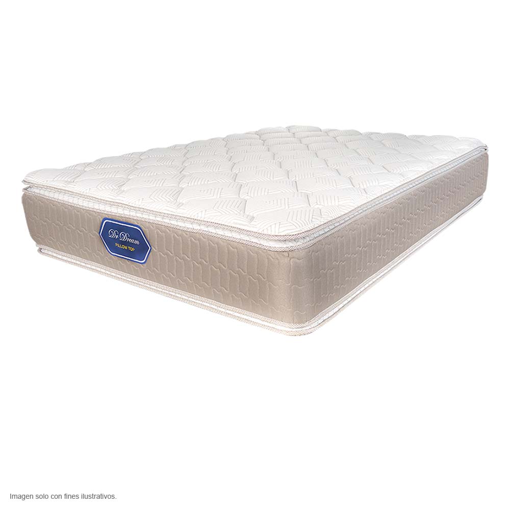 Colchón Pillow Top King 486 resortes fibra sintetica Dr.Dream