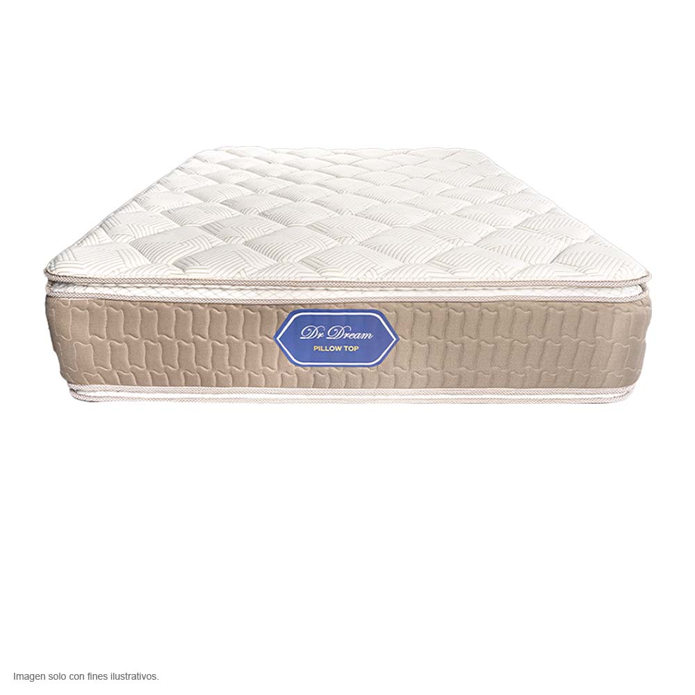 Colchón Pillow Top King 486 resortes fibra sintetica Dr.Dream