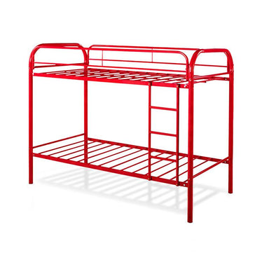 CAMAROTE TUBULAR DC-630 TWIN ESTRUCTURA DE METAL, COLOR ROJO