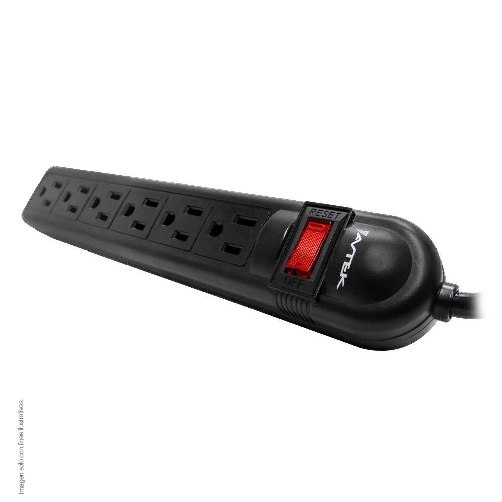 Supresor de sobrevoltaje P16-S AVTEK 6 tomas NEMA 5-15R / USB /