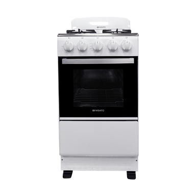 Estufa a gas de 20" NE-2021RPHF 4 quemadores, mesa de acero inox. color blanca