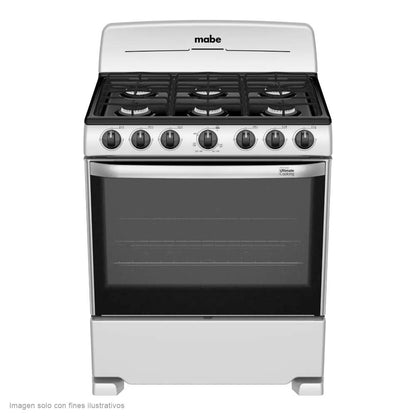 Estufa Mabe de 30" a gas modelo: EM7622BAPS2 de acero inoxidable esmaltada 6 quemadores .