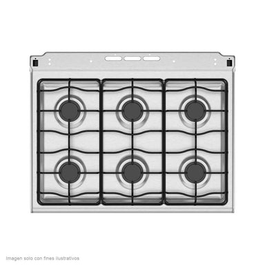 Estufa Mabe de 30" a gas modelo: EM7622BAPS2 de acero inoxidable esmaltada 6 quemadores .
