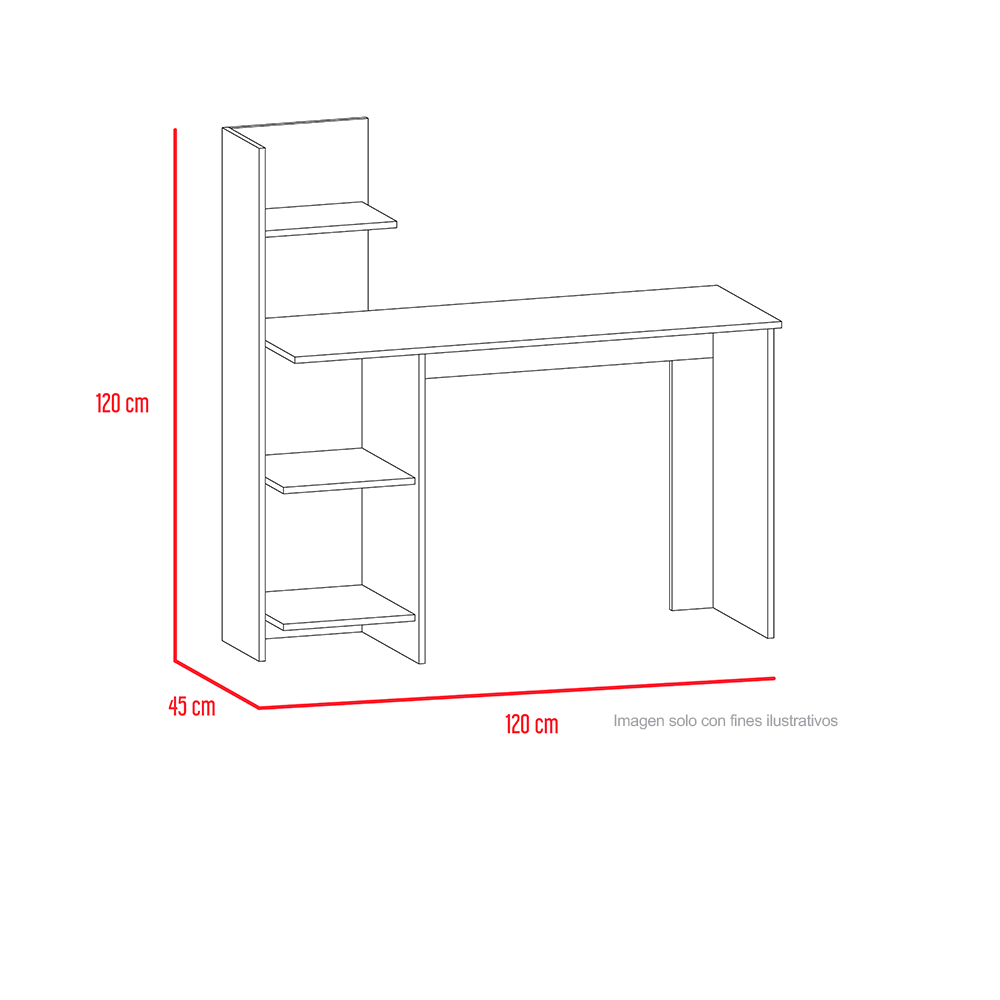 Escritorio 120 Vilma ERB 4868 Rovere + blanco 120x45x120cm