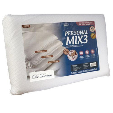 ALMOHADA PERSONAL MIX 350X70 CM, PROTECCION DE IONES DE PLATA, ALTURA AJUSTABLE, 12 COMBINACIONES DE USO (VISCO, LÁTEX Y ESPUMA), OPCION DE FASE MASAJEADORA, TEJIDO CON MALLA DOBLE DE JACQUARD, ALTURA