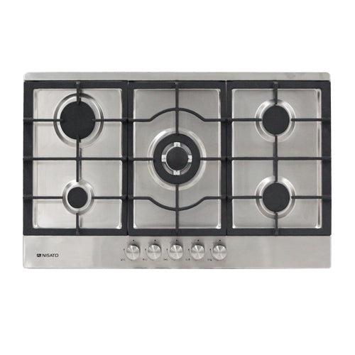 Estufa empotrable de gas, 5 quemadores, NPCT-76PRODM, Nisato, acero inoxidable, 30”