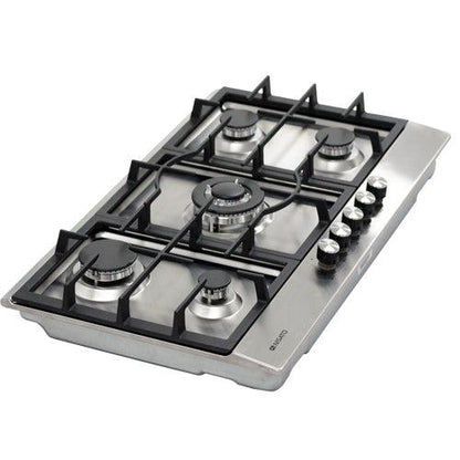 Estufa empotrable de gas, 5 quemadores, NPCT-76PRODM, Nisato, acero inoxidable, 30”