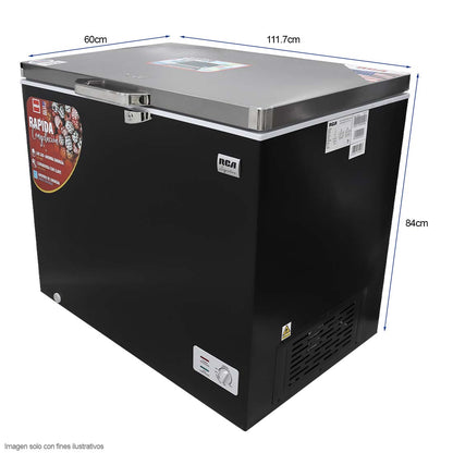Congelador Horizontal 11pc RCSF110DA RCA luz LED cierre con llave  3 canastas