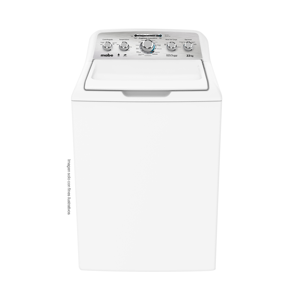 Lavadora 22kg LMA72215CBAB0 Mabe carga superior tina de acero inoxidable, Tecnología Aqua Saber Green
