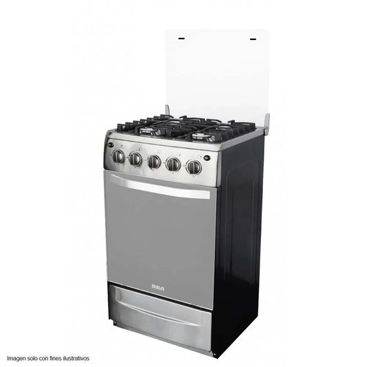 Estufa a gas de 20" 4 quemadores RCCR25 RCA, tapa de vidrio encendido eléctrico.