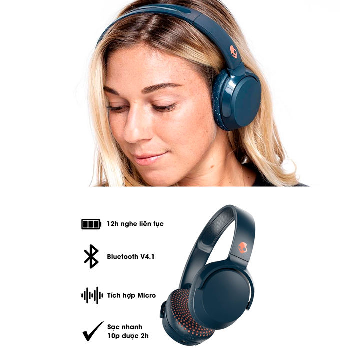 AUDIFONOS SKULLCANDY RIFF ON-EAR W/TAP TECH BLUE/SPECKLE/SUNSET