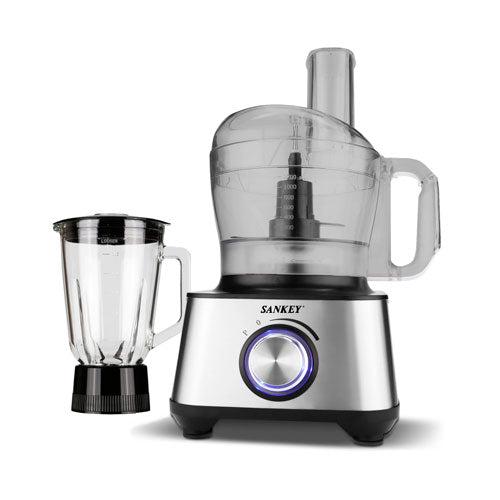 SANKEY PICATODO MX-1010 PROCESADOR Y LICUADORA JARRA DE 1.2LT Y JARRA DE MEZCLADO DE 1.5LT FUNCIONES DE AMASAR TRITURAR RENANAR INCLUYE PLATO PARA PREPARAR EMULSIONES  DISCO PARA REBANAR Y CORTAR EN J