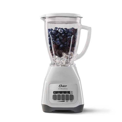 Licuadora, 1.5 litros, jarra de vidrio, EOSTBLSTKAG-WPB, Oster, 550 watts 2 velocidades + 2 pulsos