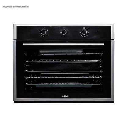 Horno a gas empotrable Drija de 76cm Modelo Roma 76 capacidad 78 litros Acero inox.