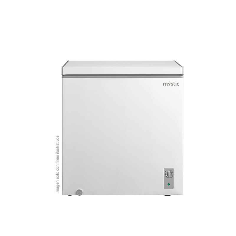 Congelador horizontal 7pc MY-FZ200L Mystic, 1 puerta, acabado acero inoxidable blanco, enfriamiento rápido