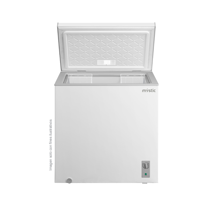 Congelador horizontal 7pc MY-FZ200L Mystic, 1 puerta, acabado acero inoxidable blanco, enfriamiento rápido