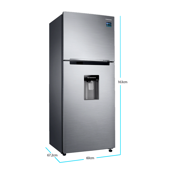 Refrigeradora Samsung 12pc RT32K571JS8/AP color gris, dispensador de agua inverter, bandejas de vidrio templado all arounf cooling.