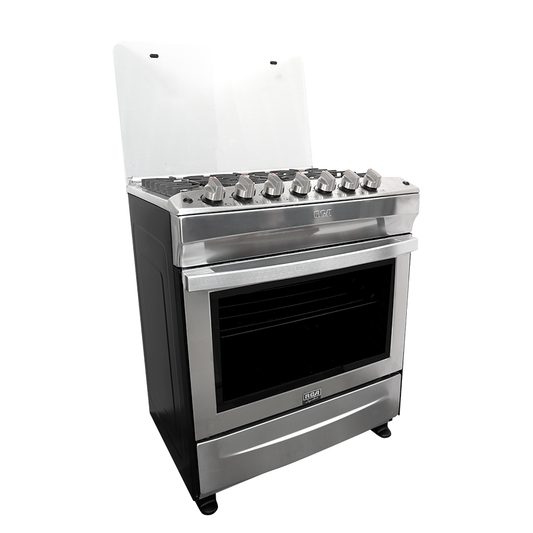 Estufa a gas de 30" RCCR7607 RCA 6 quemadores mesa de acero inoxidable