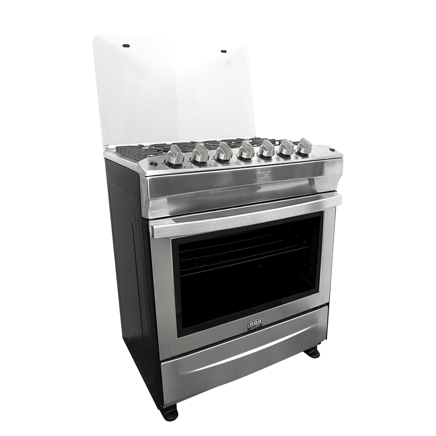 Estufa a gas de 30" RCCR7607 RCA 6 quemadores mesa de acero inoxidable