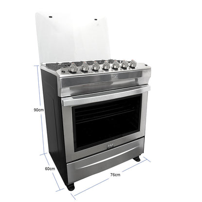 Estufa a gas de 30" RCCR7607 RCA 6 quemadores mesa de acero inoxidable