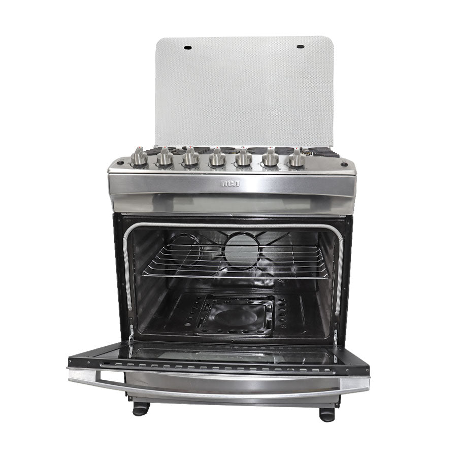 Estufa a gas de 30" RCCR7607 RCA 6 quemadores mesa de acero inoxidable