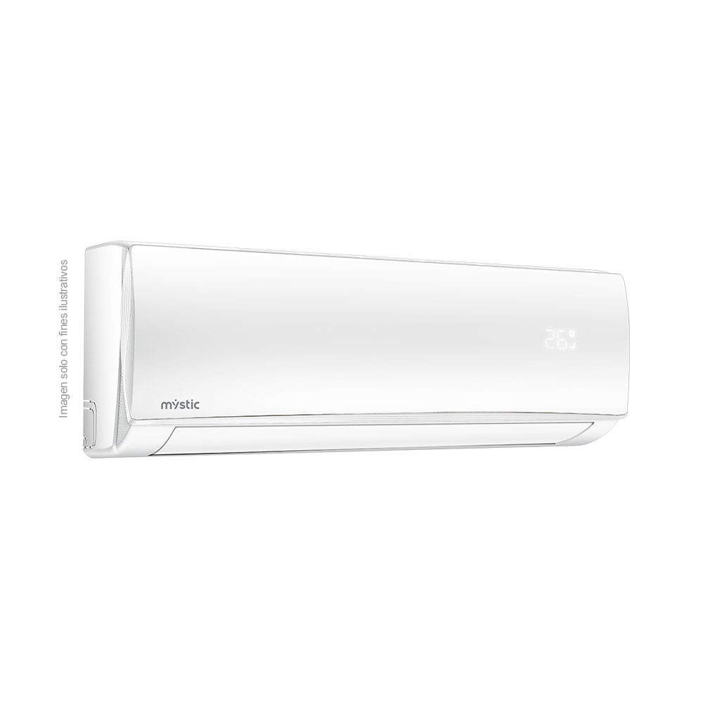 Aire acondicionado Split MY-ASR2474 Mystic 24000 btus, tubería 100% cobre, protección anticorrosiva Dual Golden Finn, filtro de salud anti-bacterial.