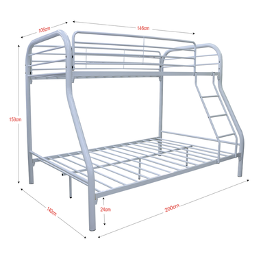 Cama camarote P1985-0004 (litera) tubular twin/full color blanco