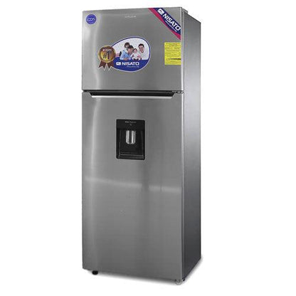 Refrigeradora, 11 PC, NRF-318SWDML, Nisato, Dispensador de agua, bandejas de vidrio templado, color gris