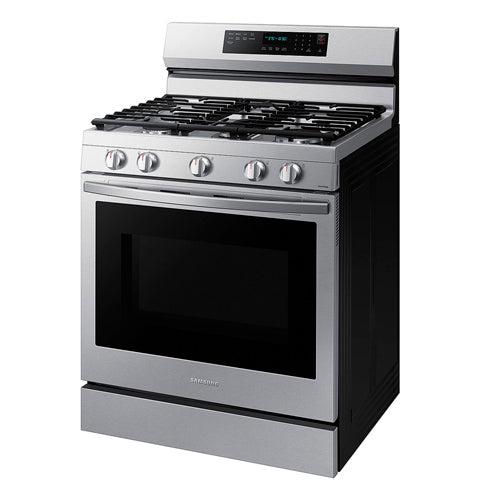 SAMSUNG ESTUFA 30" GAS NX60A6715SS/AP ACERO INOXIDABLE5 QUMADORES QUEMADOR CENTRAL OVALADO CONVECCION HORNO AUUTOLIMPIEZA ENCENDIDO ELECTRICO