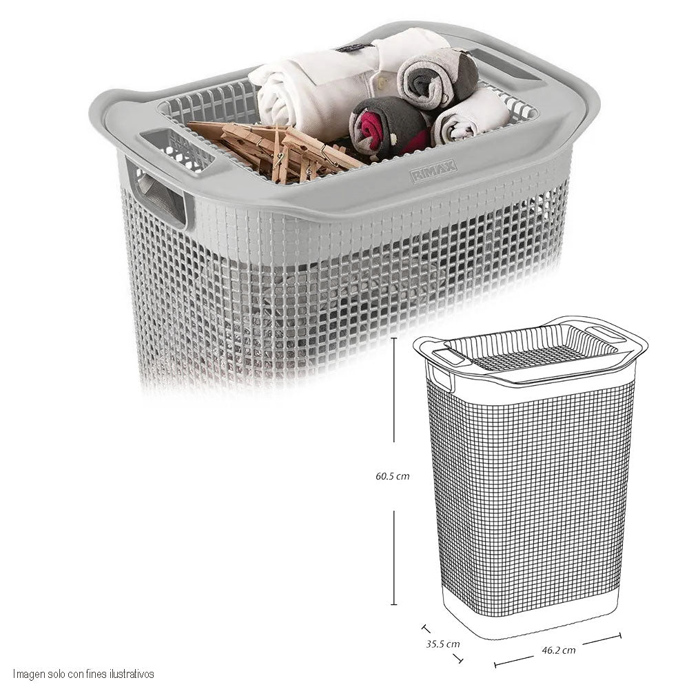 Cesta para ropa 11785-XP Rimax Linun color gris