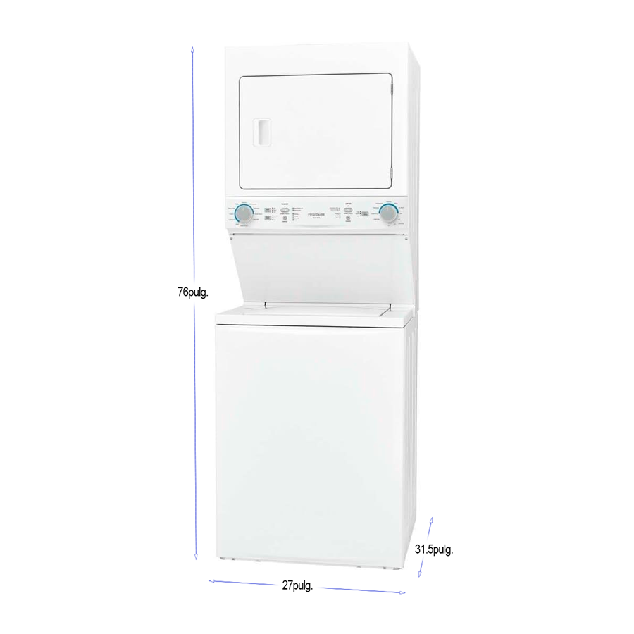 Centro de lavado eléctrico 20Kg FLCE7522AW Frigidaire canasta acero inoxidable secado maxifill