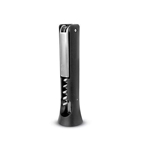 Sacacorchos de Camarero Multifunción 3 en 1, N/A, Château, MASTERPRO, Acero Inoxidable y ABS Negro, 12 cm